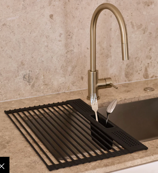 Designstuff :: Folding Dish Rack with Cutlery Holder