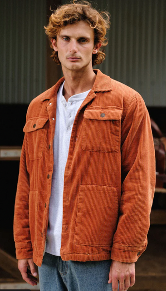 Mr Simple :: Stockyard Sherpa Cord Jacket - Brick