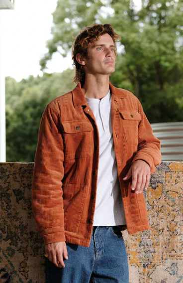 Mr Simple :: Stockyard Sherpa Cord Jacket - Brick