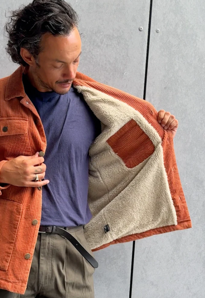 Mr Simple :: Stockyard Sherpa Cord Jacket - Brick