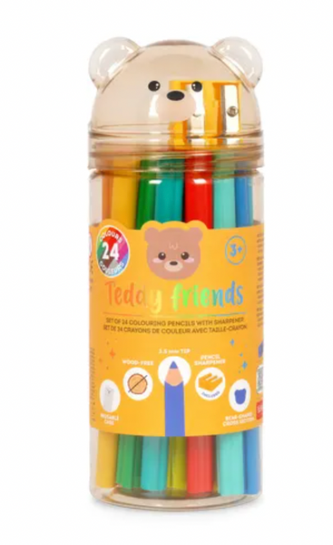 Legami :: Set of 24 Colour Pencils with Sharpener - Teddy Friends