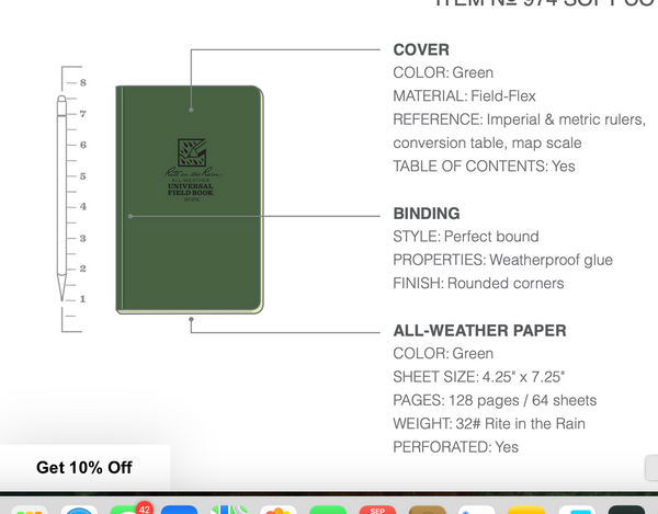 Rite In The Rain :: Tactical field book - Universal - Green