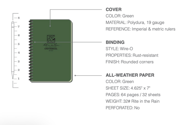 Rite in the Rain :: Side Spiral Notebook - Universal