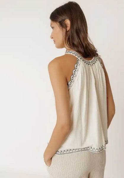 Indi and Cold :: Contrast Embroidery Top - 187