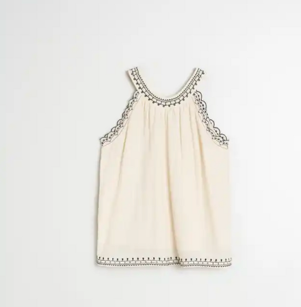 Indi and Cold :: Contrast Embroidery Top - 187