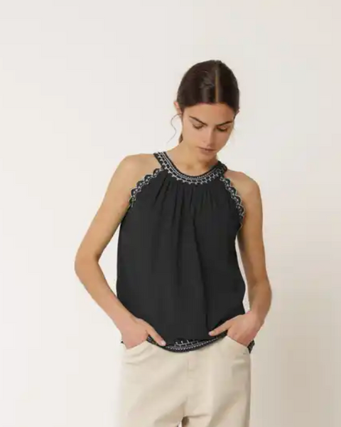Indi and Cold :: Contrast Embroidery Top - 187