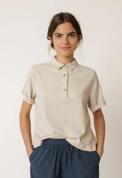 Indi and Cold :: Polo Collar Shirt with Tie - 272