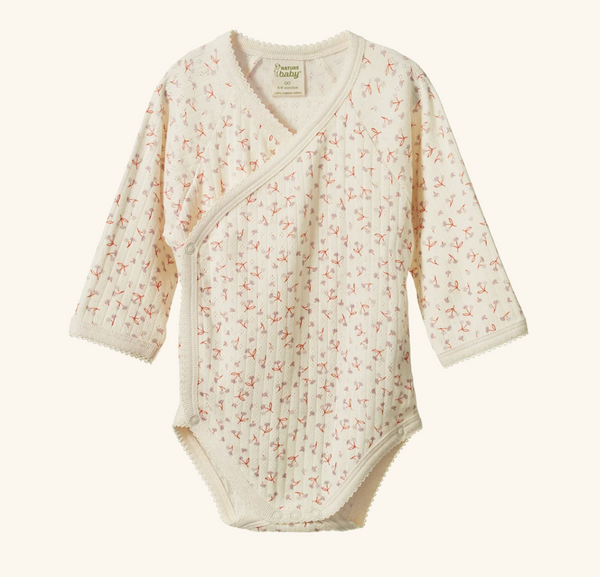 Nature Baby :: Long Sleeve Kimono Bodysuit  Pointelle