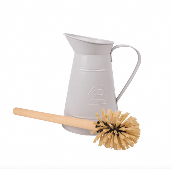 Redecker :: Metal Toilet Brush and Pitcher Jug Set