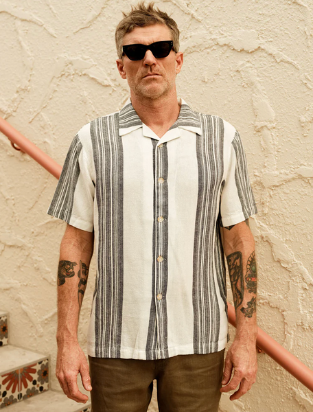 Mr Simple :: Sun Lounge - White Navy Stripe