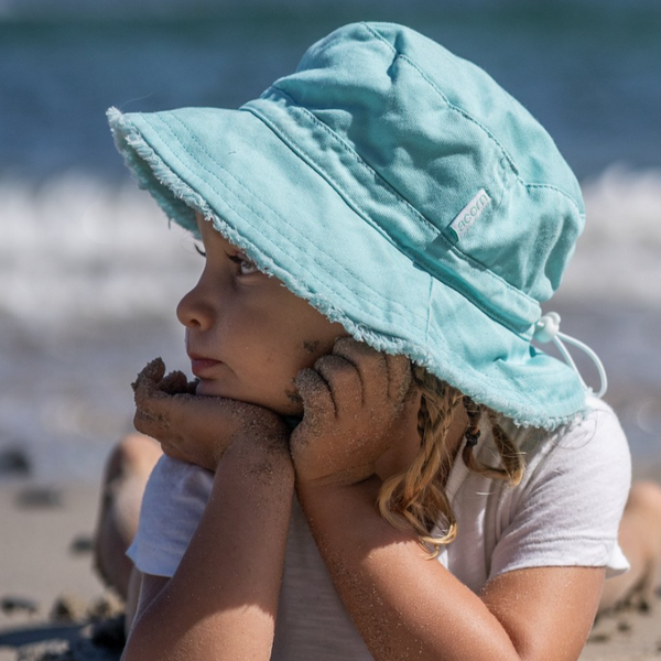 Acorn Kids Frayed Bucket Hat : Ocean