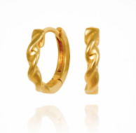 Temple Of The Sun :: Helix Small Hoops Gold Earring