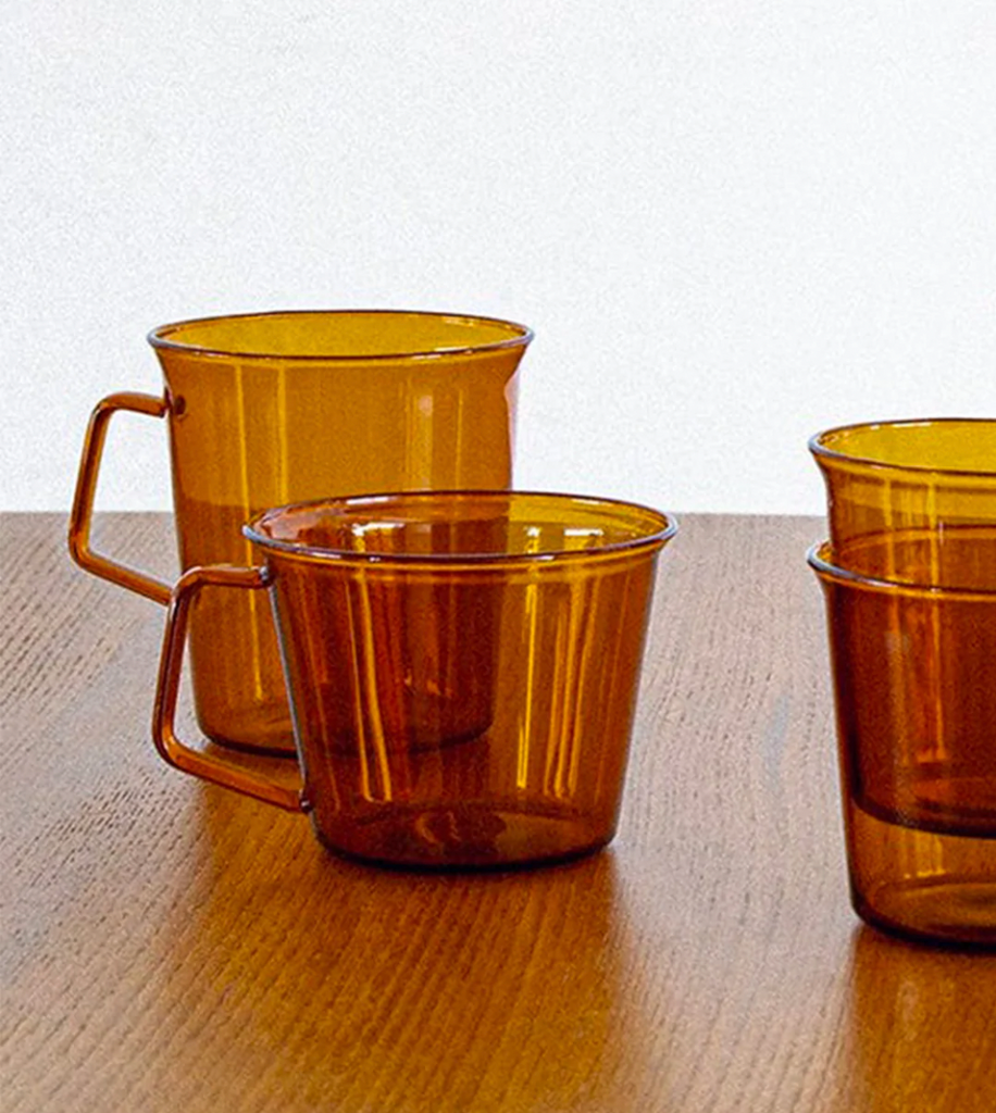 Brown glass best sale coffee mugs